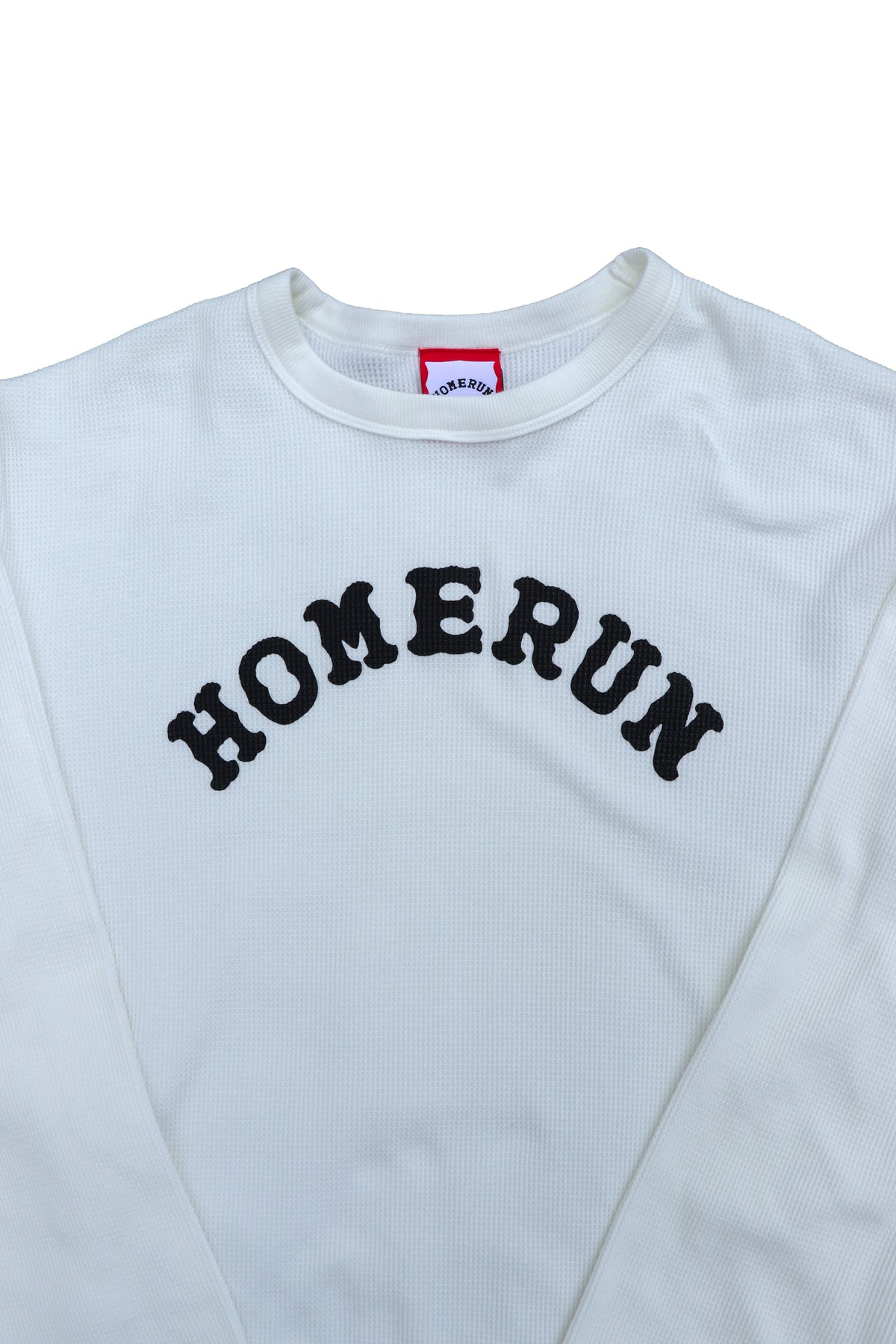 Arch Logo L/S Waffle Crew Neck - White