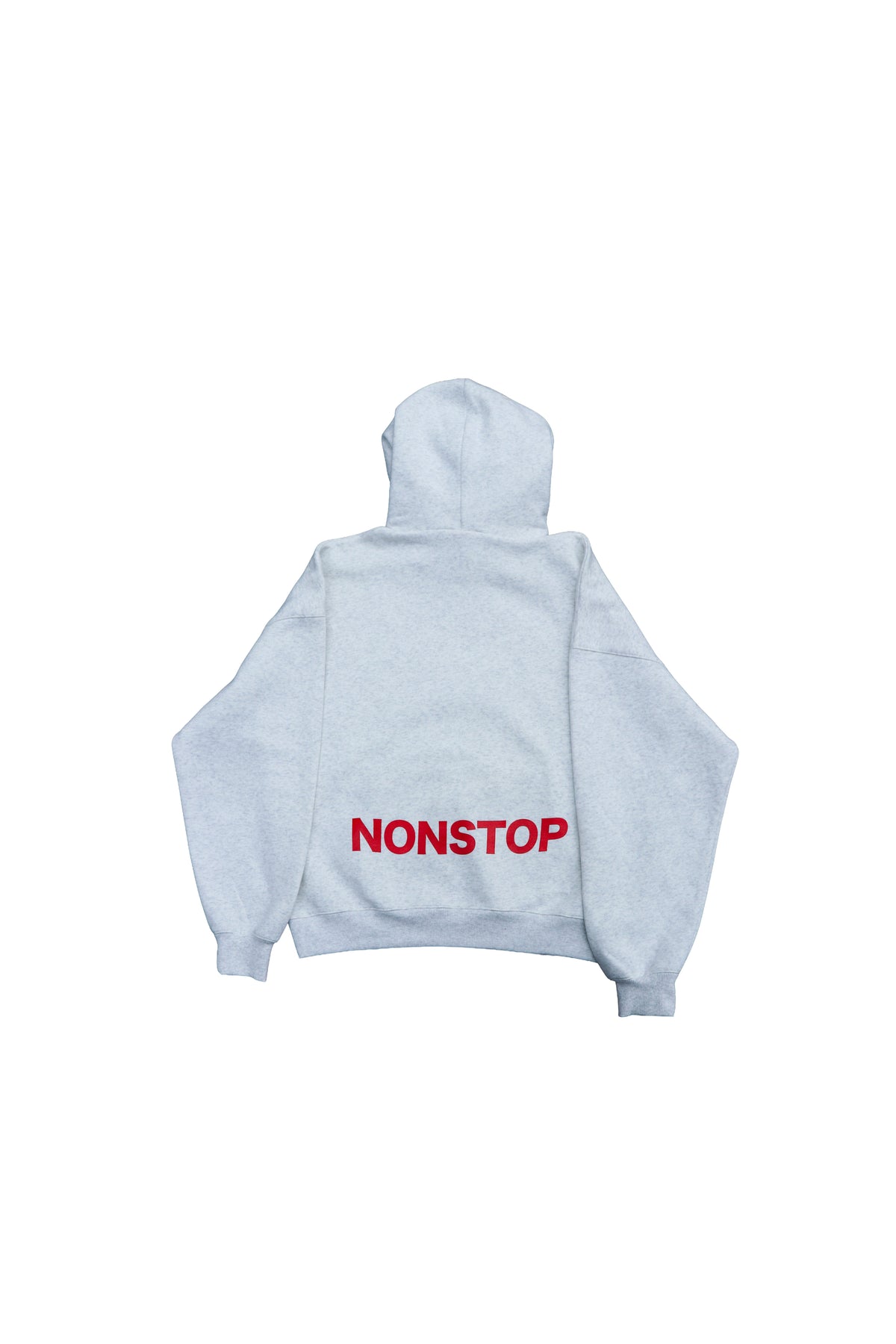 Homerun NONSTOP Boxy Fleece Hoodie - Gray with Red Arch