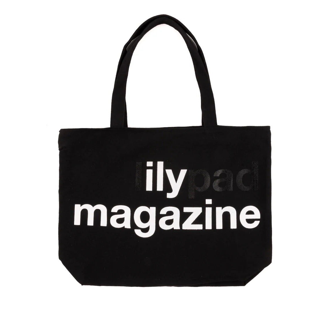 LILYPAD MAGAZINE ILY MAGAZINE 20L CANVAS ZIPPER TOTE - BLACK