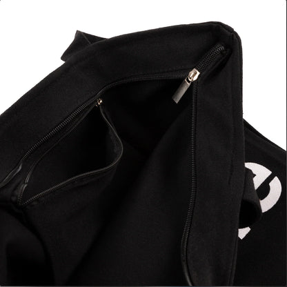LILYPAD MAGAZINE MAG-A-ZINE 20L CANVAS ZIPPER TOTE - BLACK