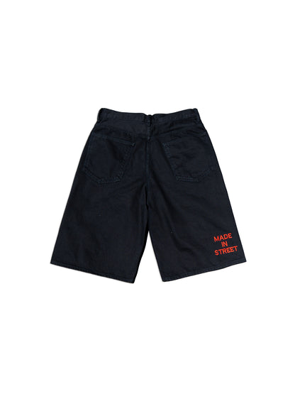 MADE IN STREET JEAN SHORTS - BLACK