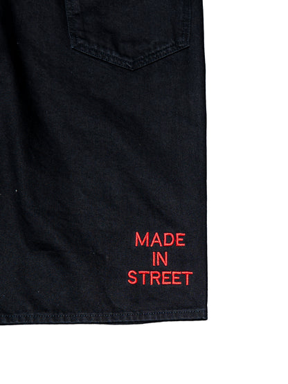 MADE IN STREET JEAN SHORTS - BLACK