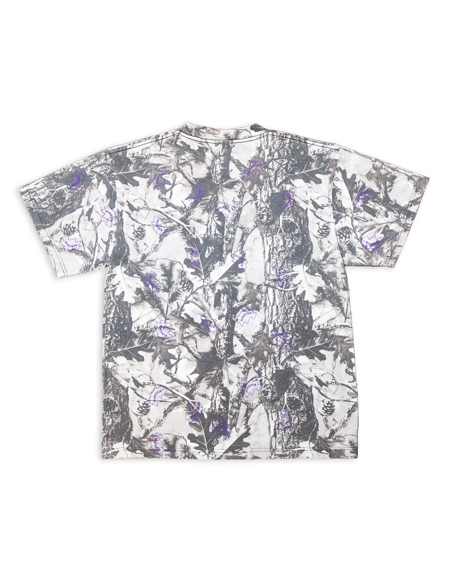 Reversible Two Sided T - Vintage Grey Wood Camo and Purple