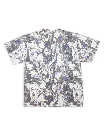Reversible Two Sided T - Vintage Grey Wood Camo and Purple