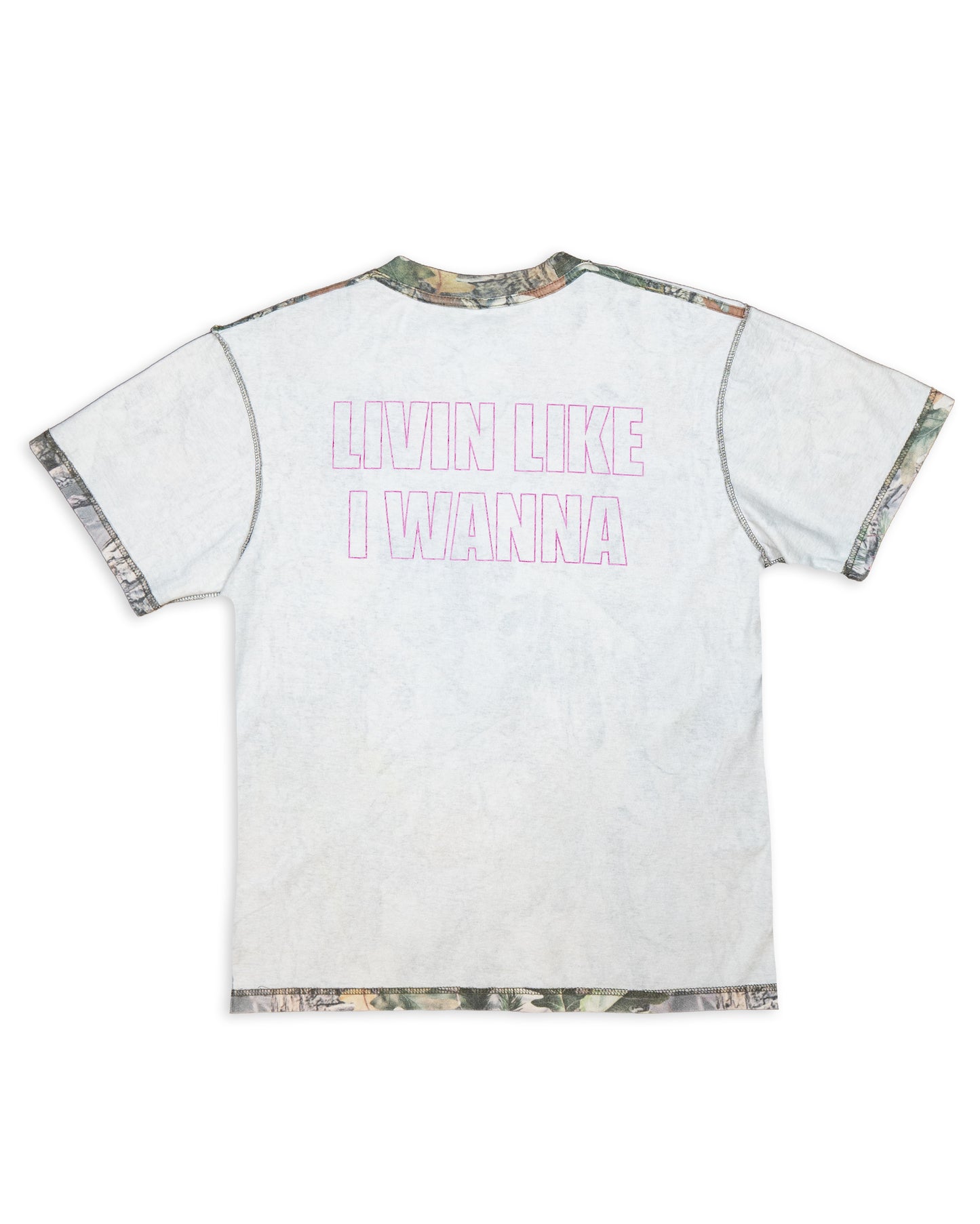 Reversible Two Sided T - Vintage Wood Camo and Pink