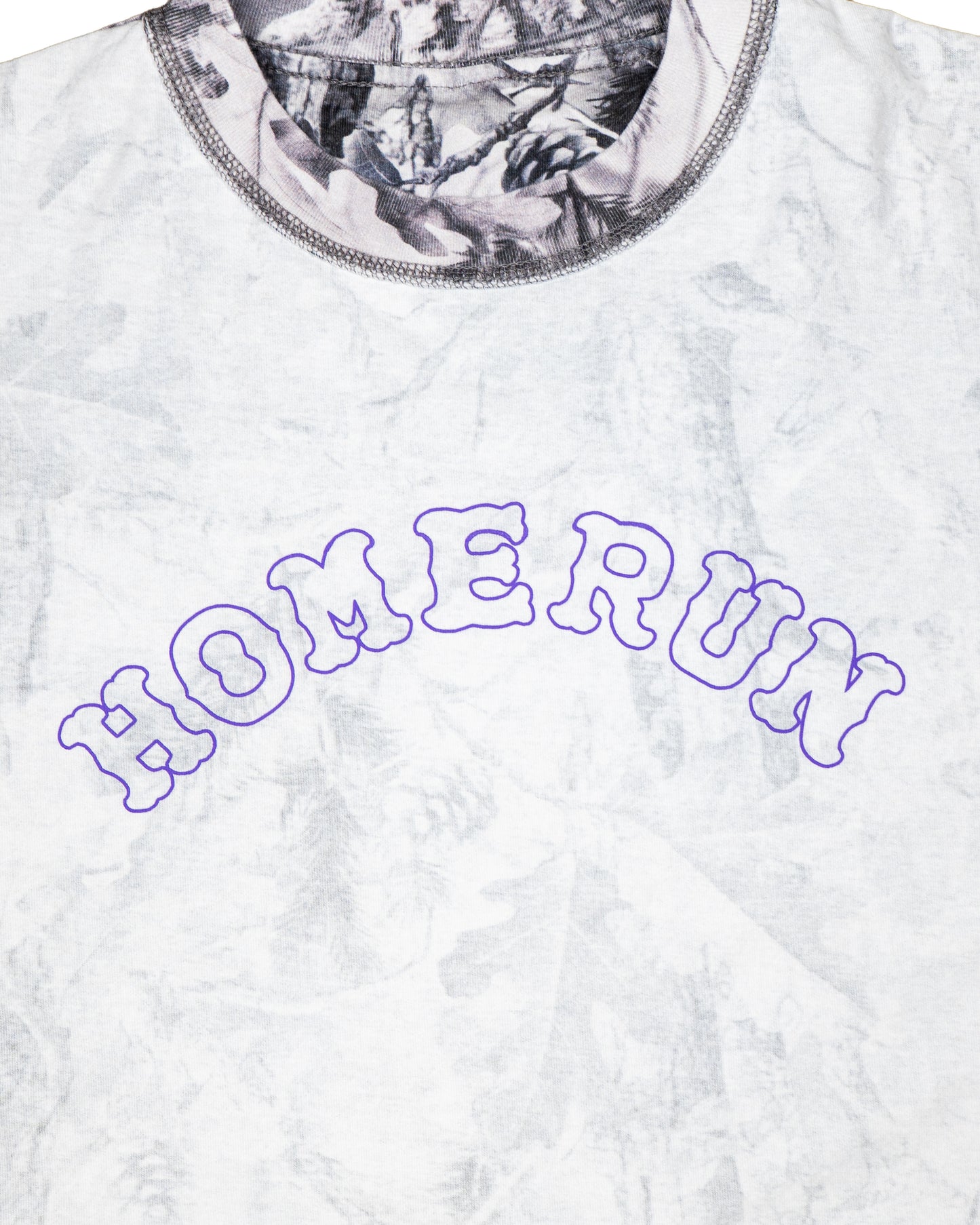 Reversible Two Sided T - Vintage Grey Wood Camo and Purple
