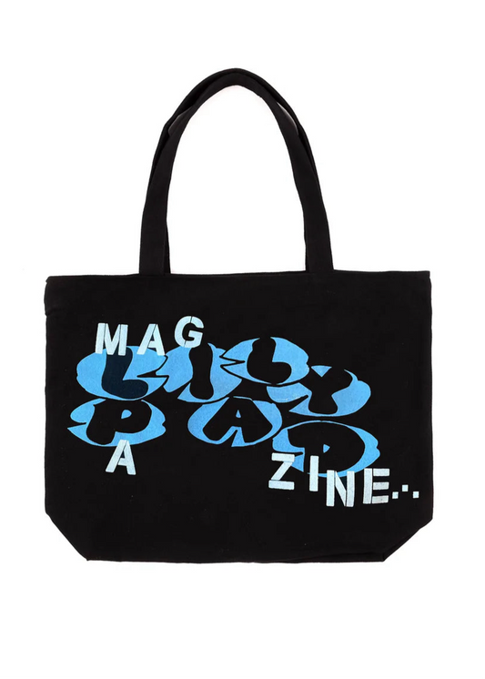 LILYPAD MAGAZINE MAG-A-ZINE 20L CANVAS ZIPPER TOTE - BLACK