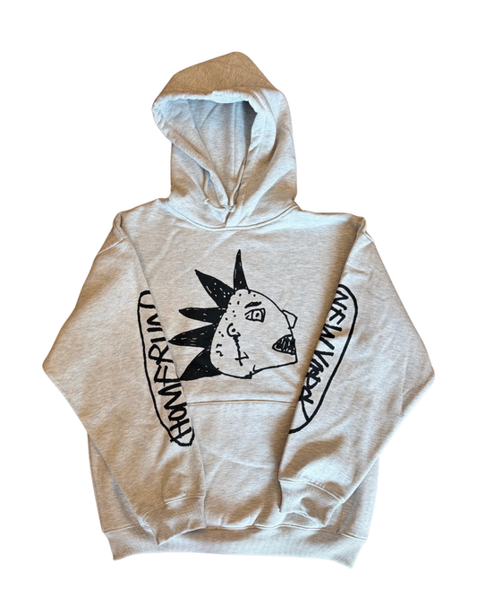 CANCER CARL CITY OF DREAM PULL OVER HOODY- GREY WITH BLACK
