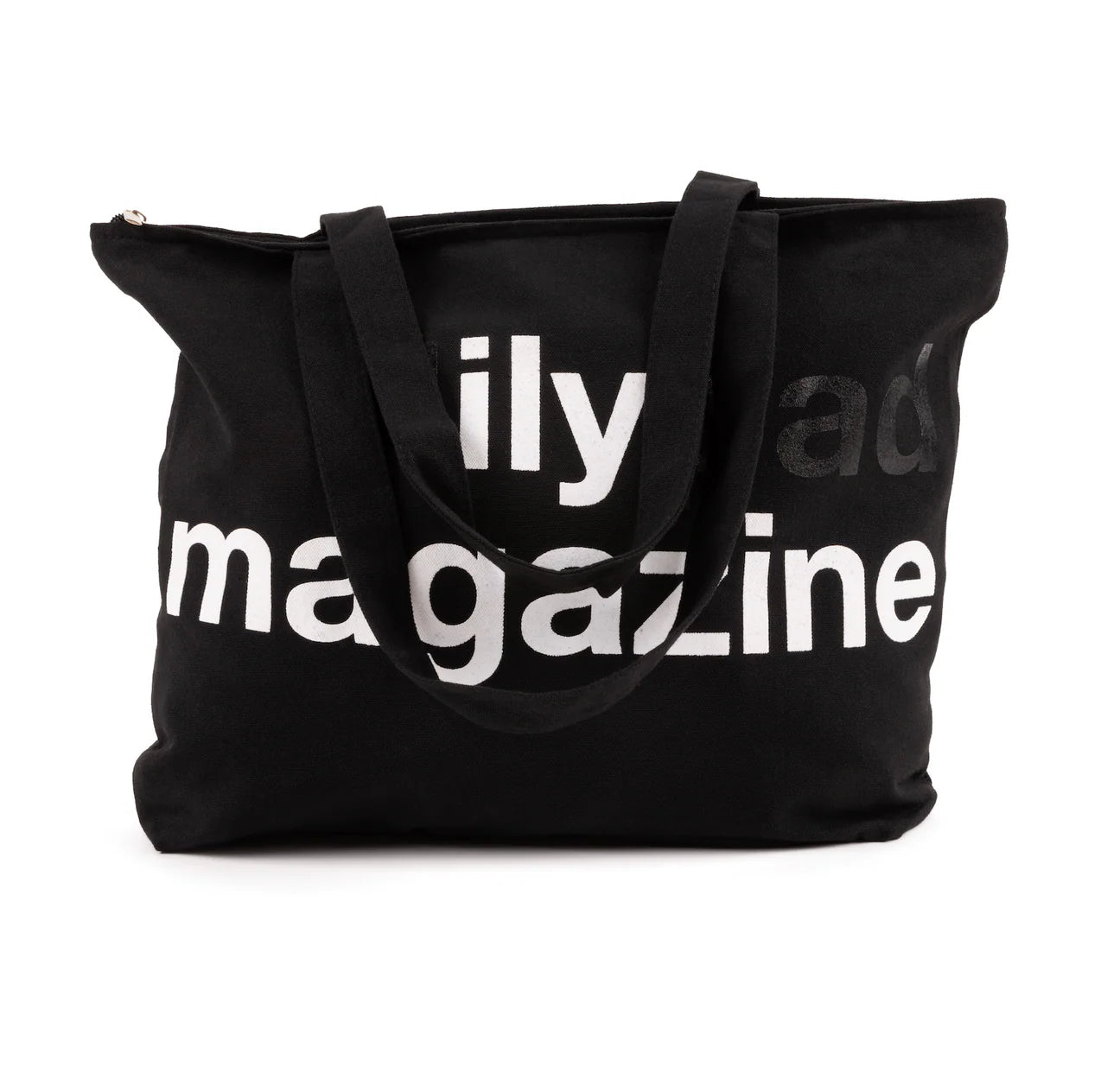 LILYPAD MAGAZINE ILY MAGAZINE 20L CANVAS ZIPPER TOTE - BLACK