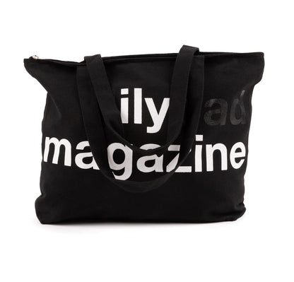 LILYPAD MAGAZINE ILY MAGAZINE 20L CANVAS ZIPPER TOTE - BLACK