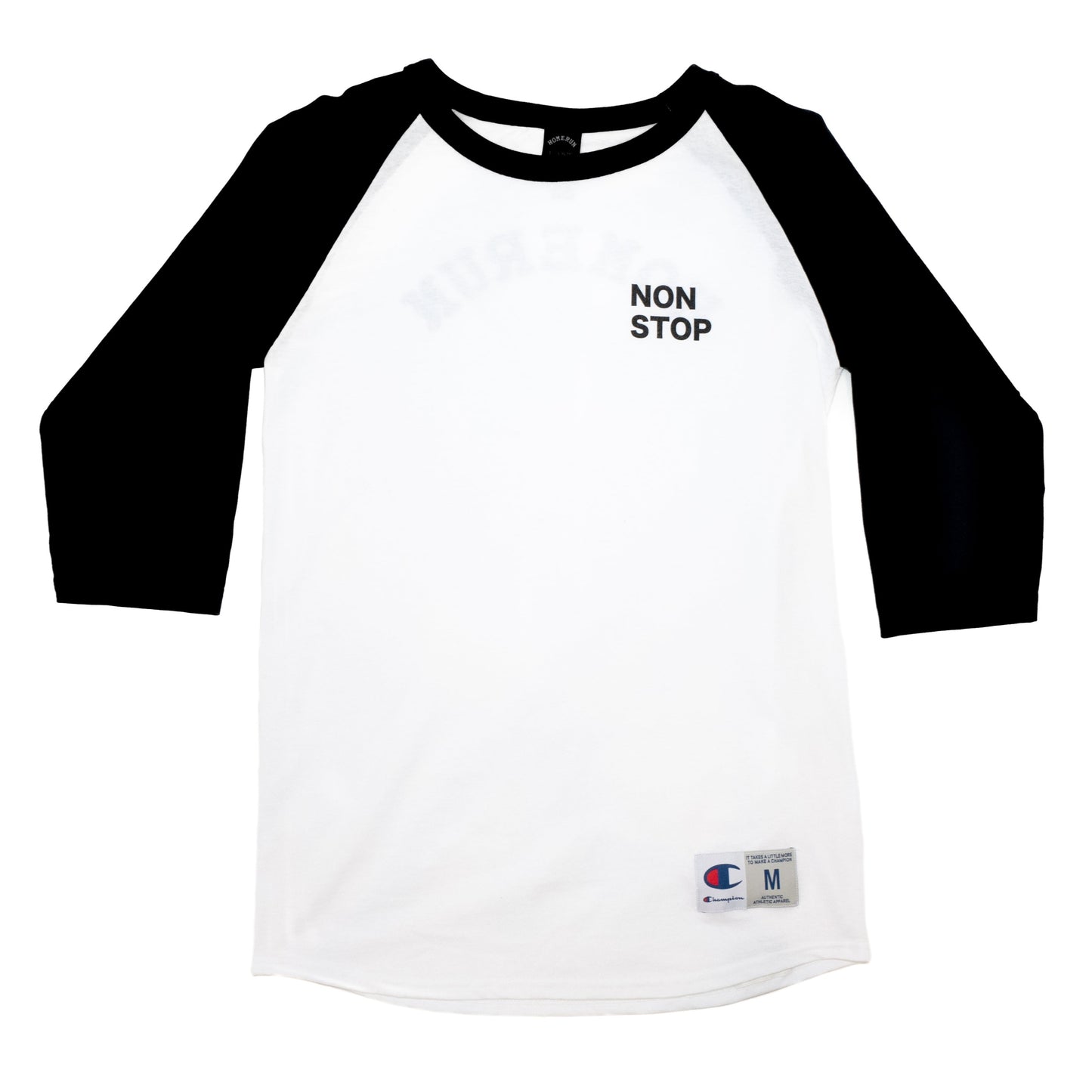 NON STOP RAGLAN SHIRT - BLACK AND WHITE