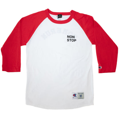 NON STOP RAGLAN SHIRT - RED AND WHITE