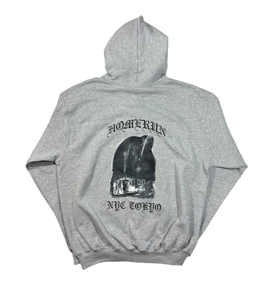 SATAN FALLEN SOLDIERS ZIP UP HOODIE - GREY