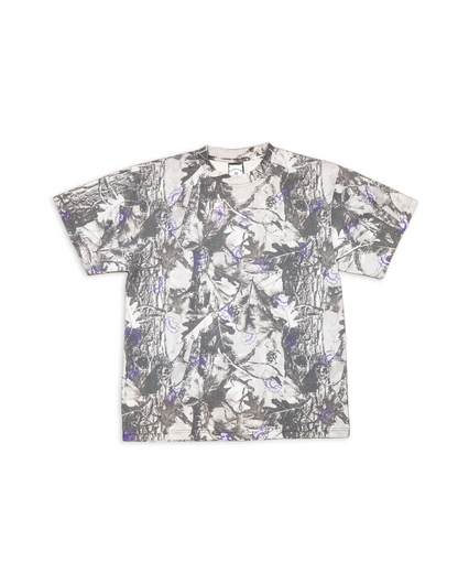 Reversible Two Sided T - Vintage Grey Wood Camo and Purple