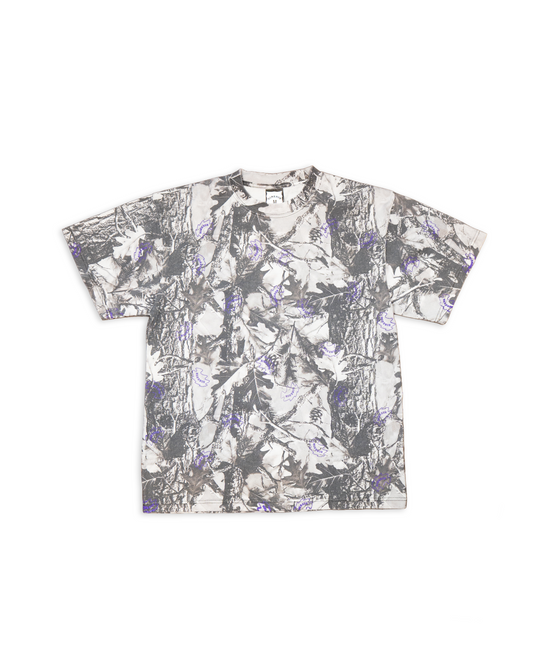 Reversible Two Sided T - Vintage Grey Wood Camo and Purple