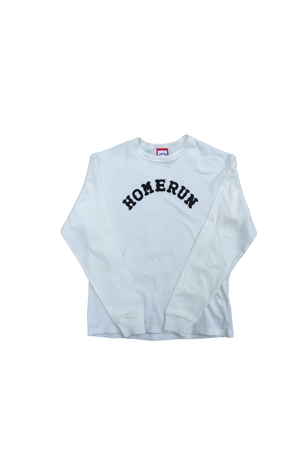 Arch Logo L/S Waffle Crew Neck - White