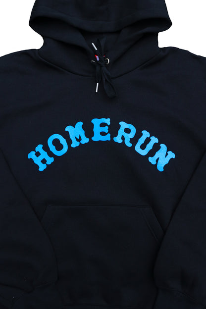 Homerun NONSTOP Boxy Fleece Hoodie - Black with Blue