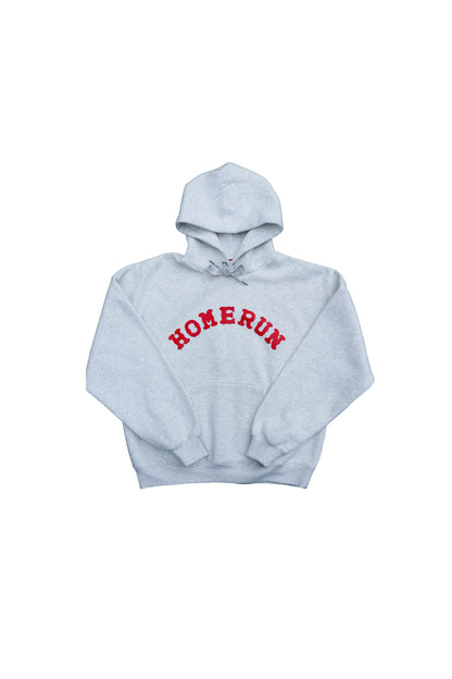 Homerun NONSTOP Boxy Fleece Hoodie - Gray with Red Arch
