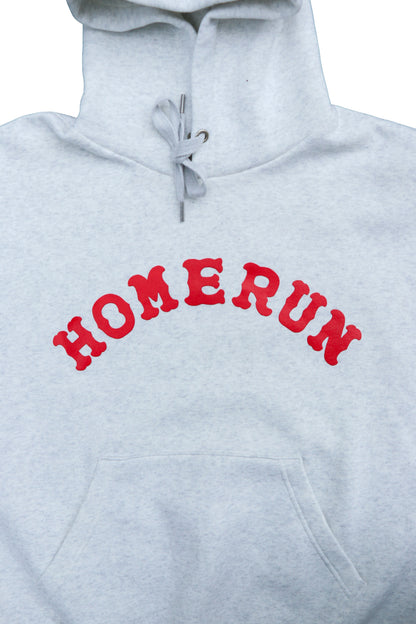 Homerun NONSTOP Boxy Fleece Hoodie - Gray with Red Arch
