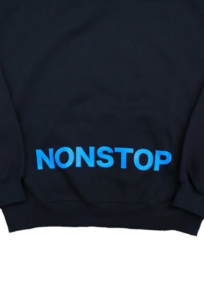 Homerun NONSTOP Boxy Fleece Hoodie - Black with Blue