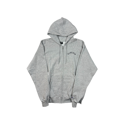 SATAN FALLEN SOLDIERS ZIP UP HOODIE - GREY