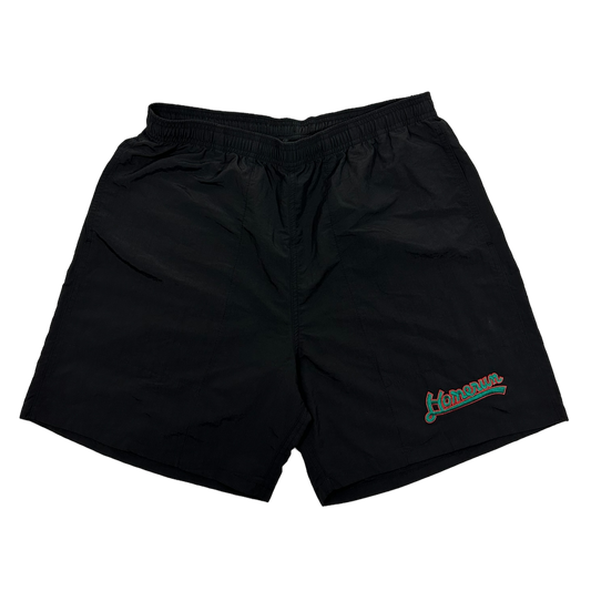 CURSIVE LOGO SHORTS - BLACK