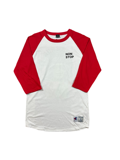 SATAN “HOODS GOT A HOLD ON ME” RAGLAN - WHITE/RED