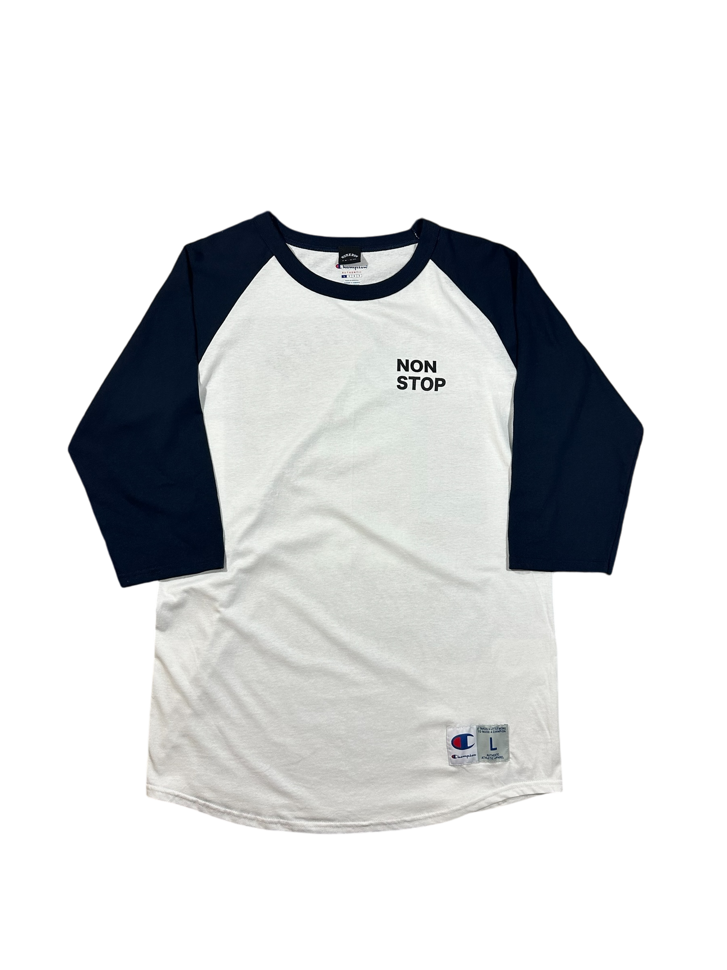 SATAN “HOODS GOT A HOLD OF ME” RAGLAN - WHITE/NAVY