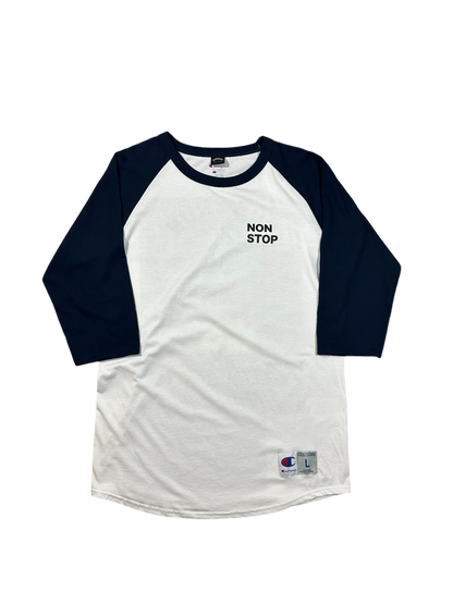 SATAN “HOODS GOT A HOLD OF ME” RAGLAN - WHITE/NAVY