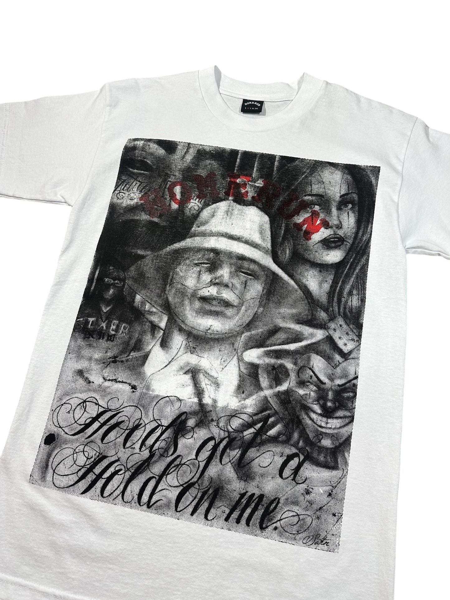 SATAN “HOODS GOT A HOLD ON ME” SHIRT - WHITE/RED