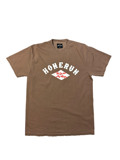 WASEDA ARCH LOGO SHIRT - BROWN