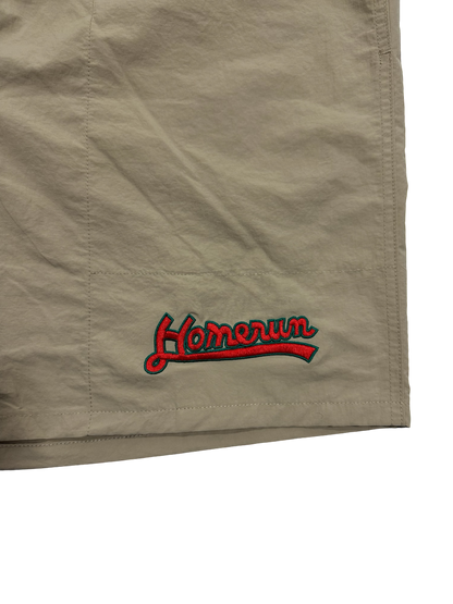 CURSIVE LOGO SHORTS - KHAKI