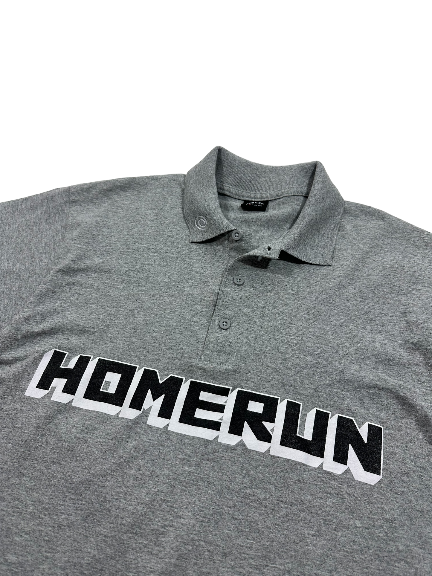 BLOCK LETTER POLO SHIRT - GREY