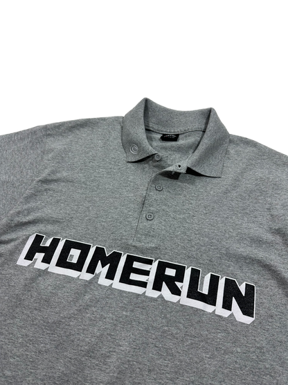 BLOCK LETTER POLO SHIRT - GREY