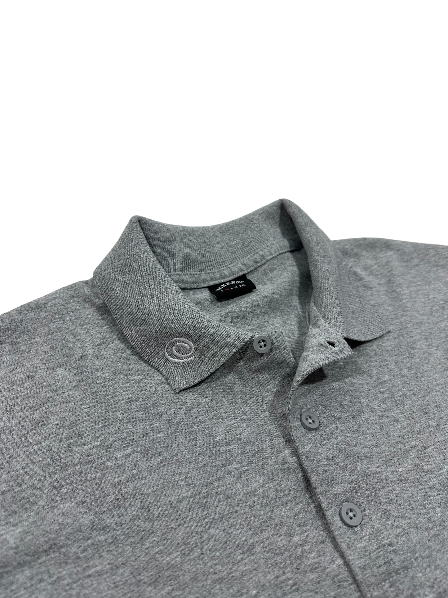 BLOCK LETTER POLO SHIRT - GREY