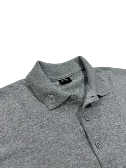 BLOCK LETTER POLO SHIRT - GREY