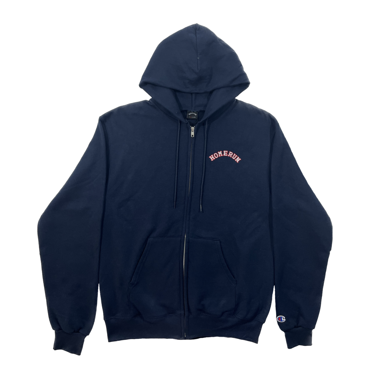 ARCH LOGO ZIP-UP HOODIE - NAVY