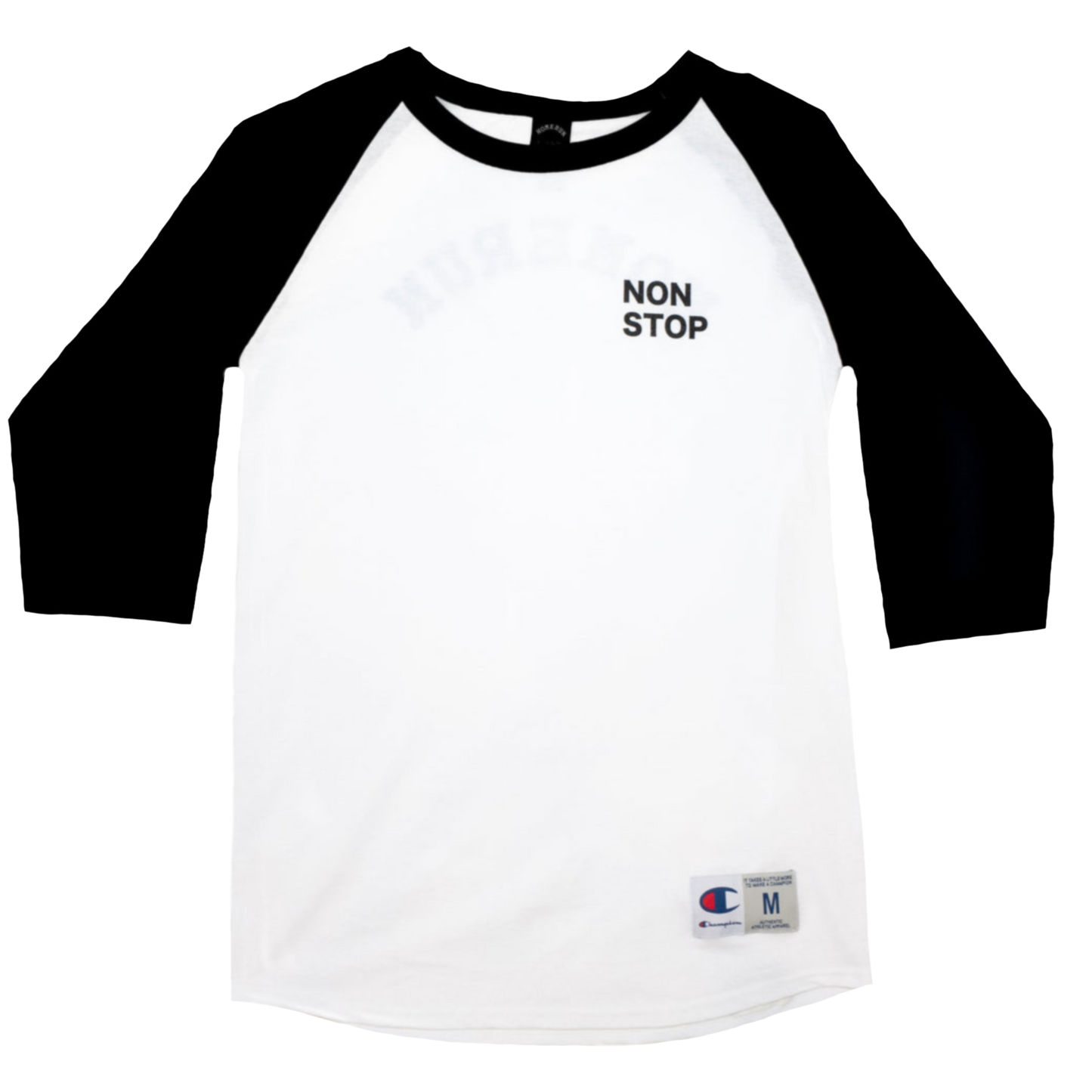 NON STOP RAGLAN SHIRT - BLACK AND WHITE