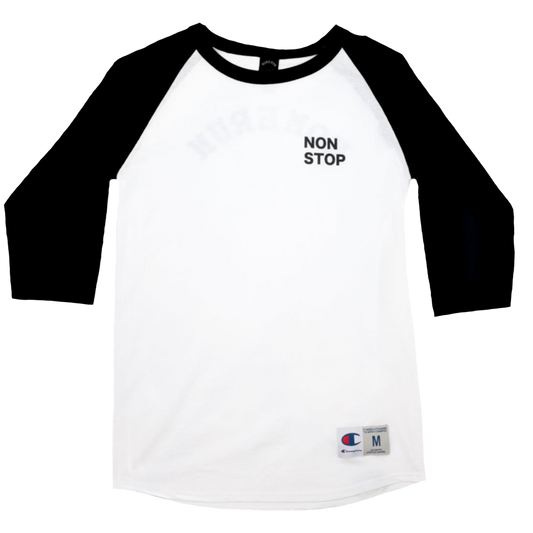 NON STOP RAGLAN SHIRT - BLACK AND WHITE