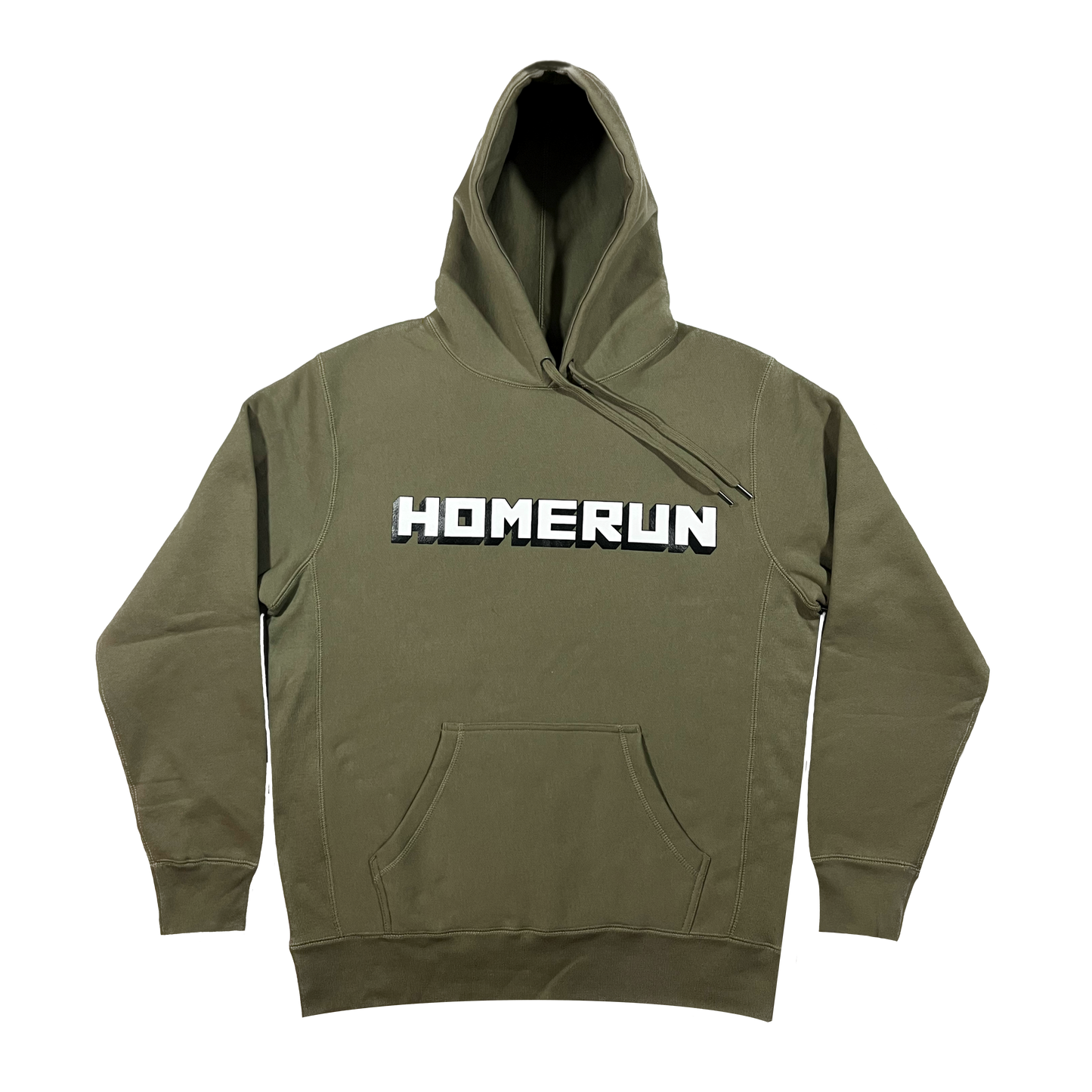 BLOCK LETTER HOODIE - OLIVE GREEN