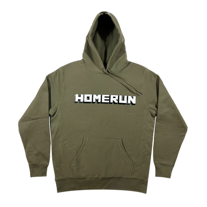 BLOCK LETTER HOODIE - OLIVE GREEN