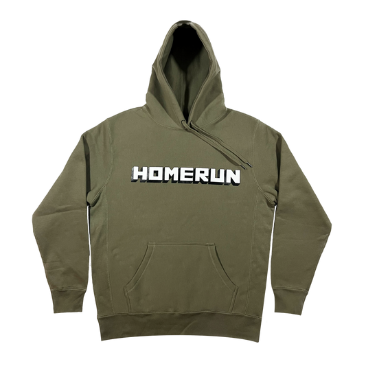 BLOCK LETTER HOODIE - OLIVE GREEN