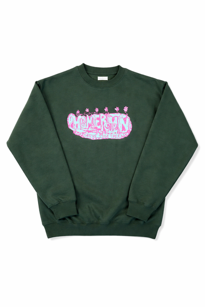 CANCER CARL GROW TOGETHER CREW NECK- GREEN