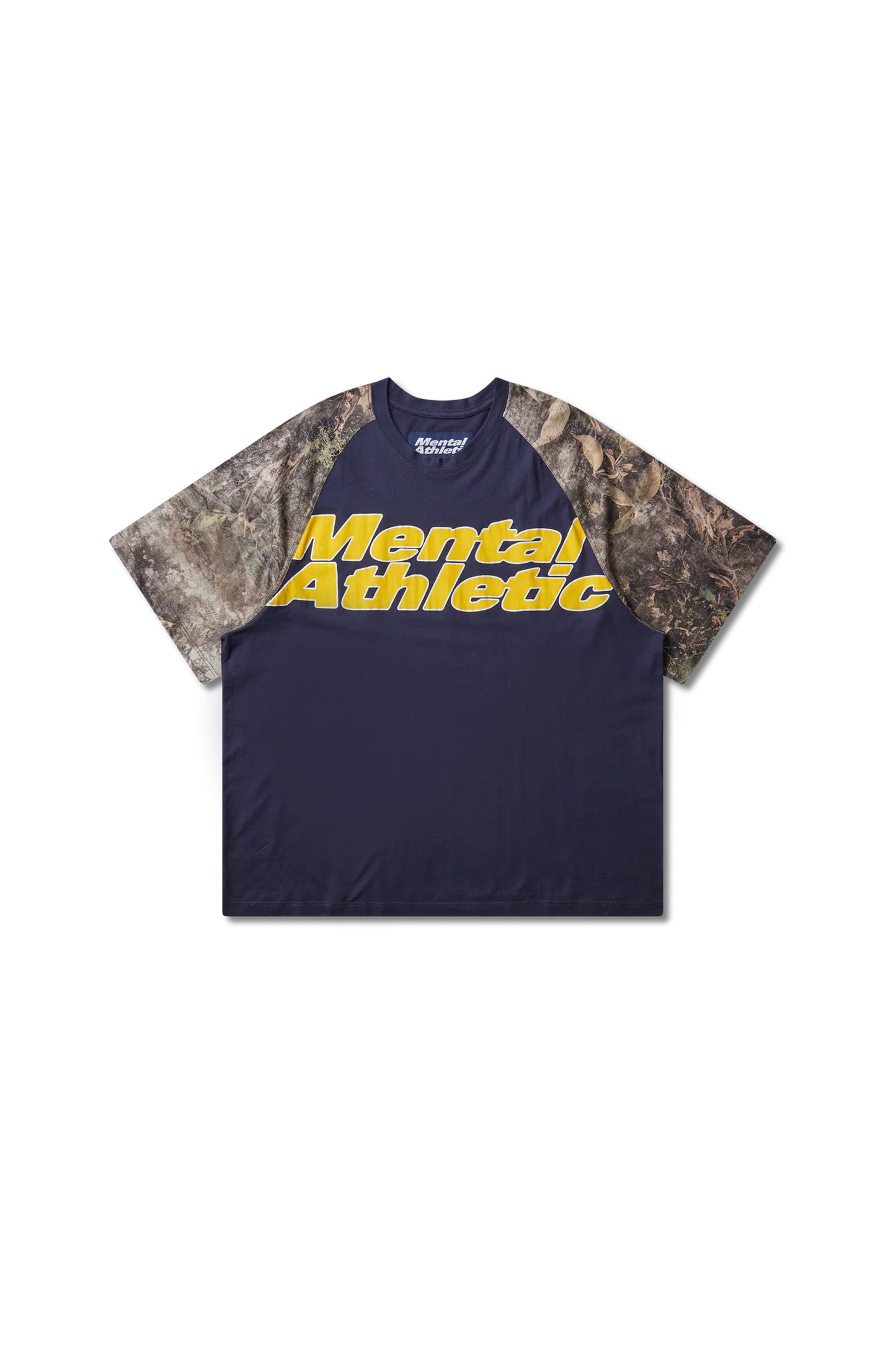 Mental Athletic Overlogo Raglan T-Shirt - Baritone Blue / Forest Camo