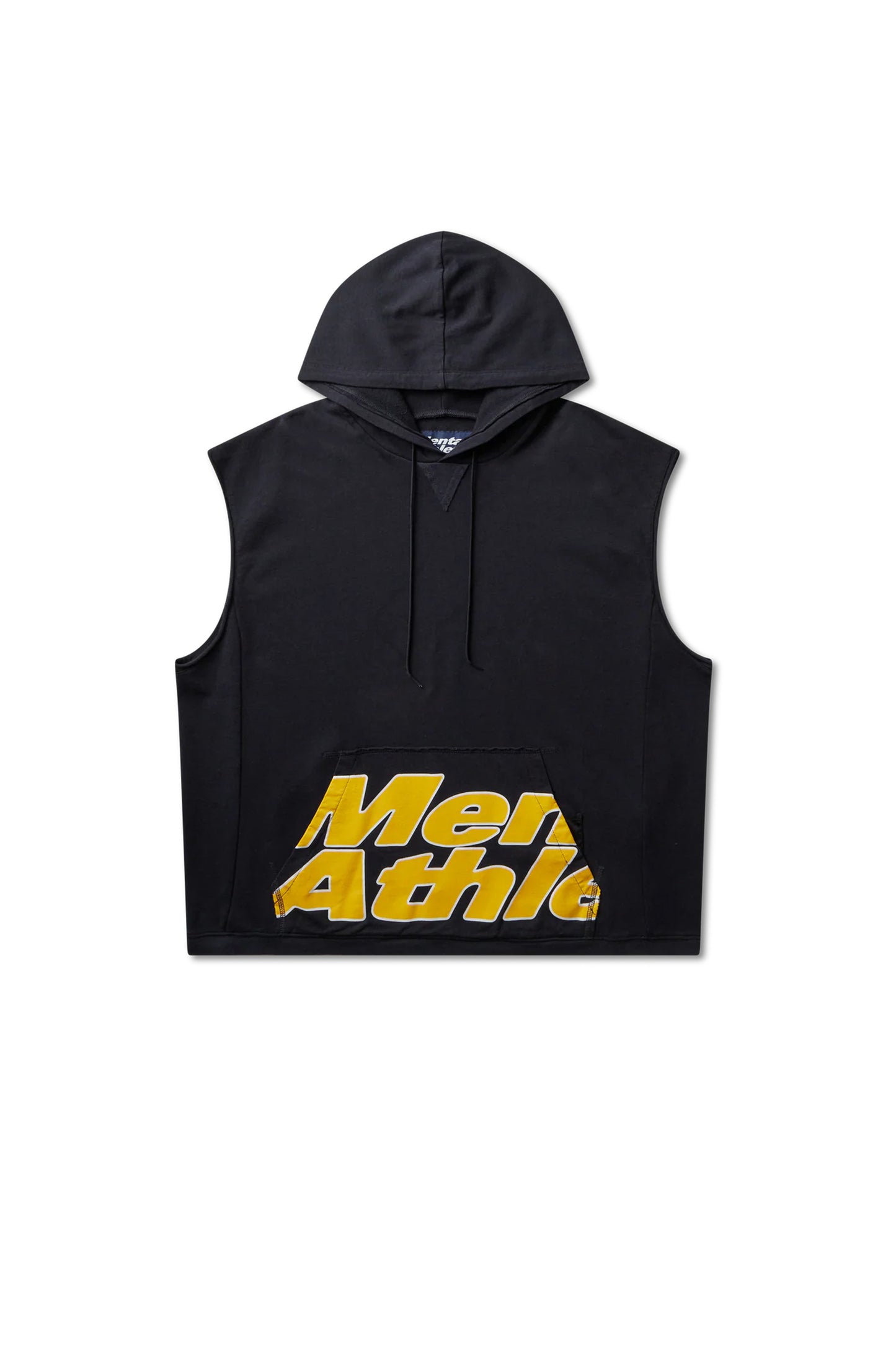 Mental Athletic Overlogo Sleeveless Utility Hoodie - Baritone Blue / Yellow