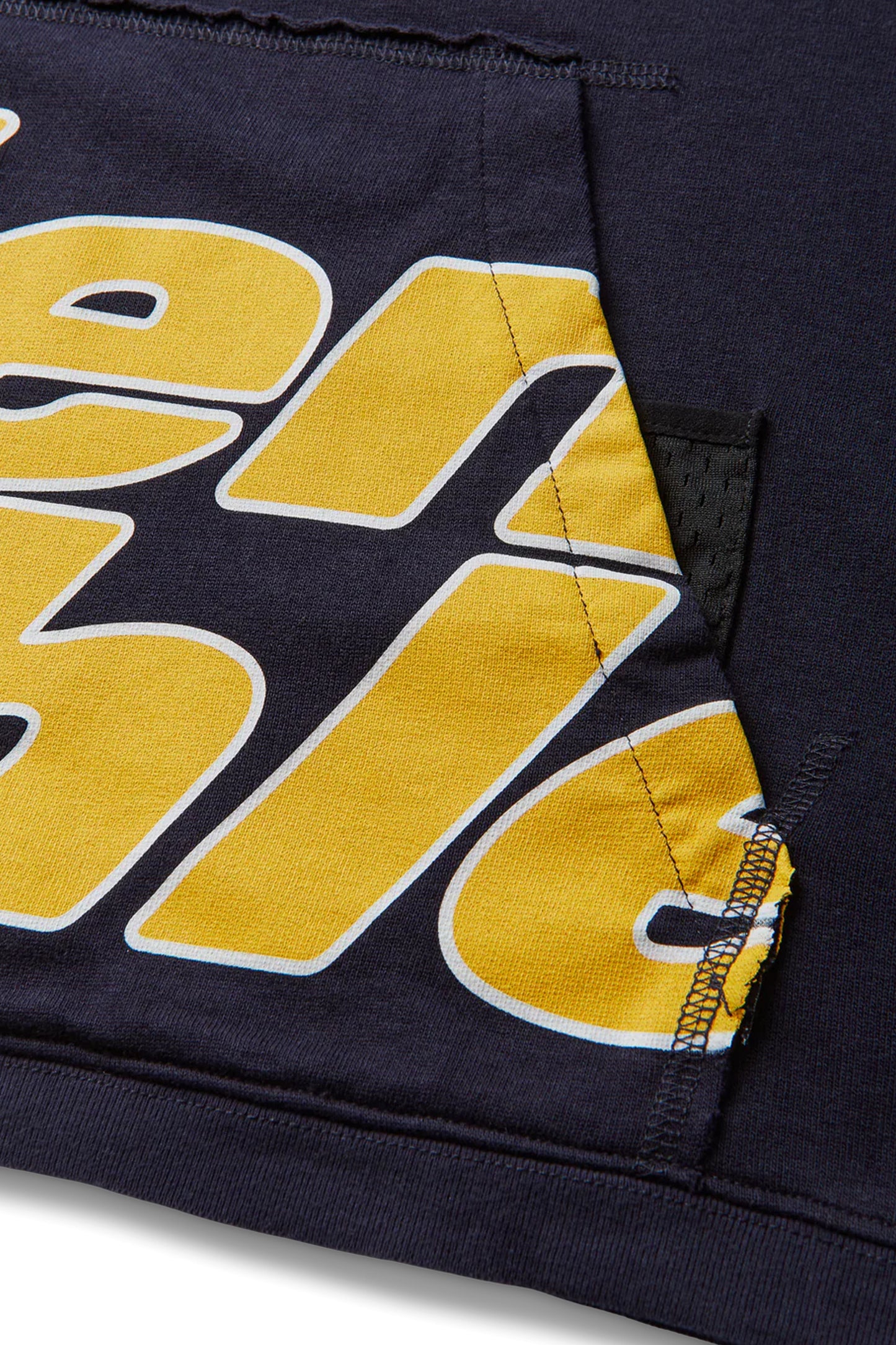 Mental Athletic Overlogo Sleeveless Utility Hoodie - Baritone Blue / Yellow