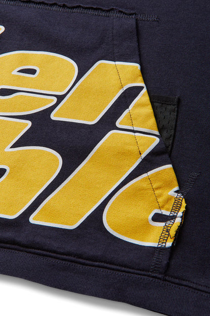 Mental Athletic Overlogo Sleeveless Utility Hoodie - Baritone Blue / Yellow