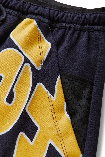 Mental Athletic Overlogo Utility Sweat Shorts - Baritone Blue / Yellow