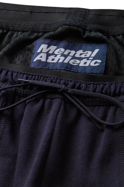 Mental Athletic Overlogo Utility Sweat Shorts - Baritone Blue / Yellow