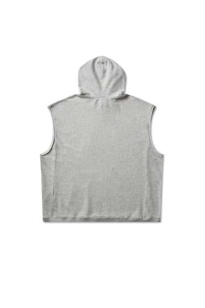 Mental Athletic Overlogo Sleeveless Utility Hoodie - Ash Grey